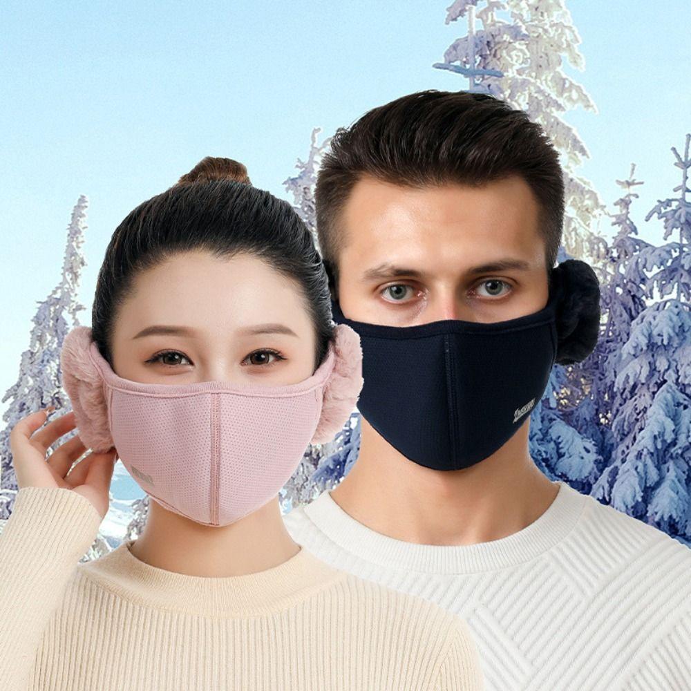 Windproof Earmuffs Mask Cotton Half Face Mask Breathable Winter Mask Running