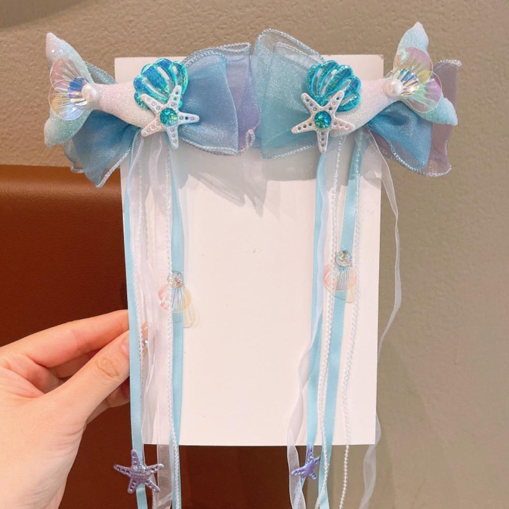 Children's Ribbons Hairpin Mermaid Barretes New Bow Hair Clips Hair Accessories