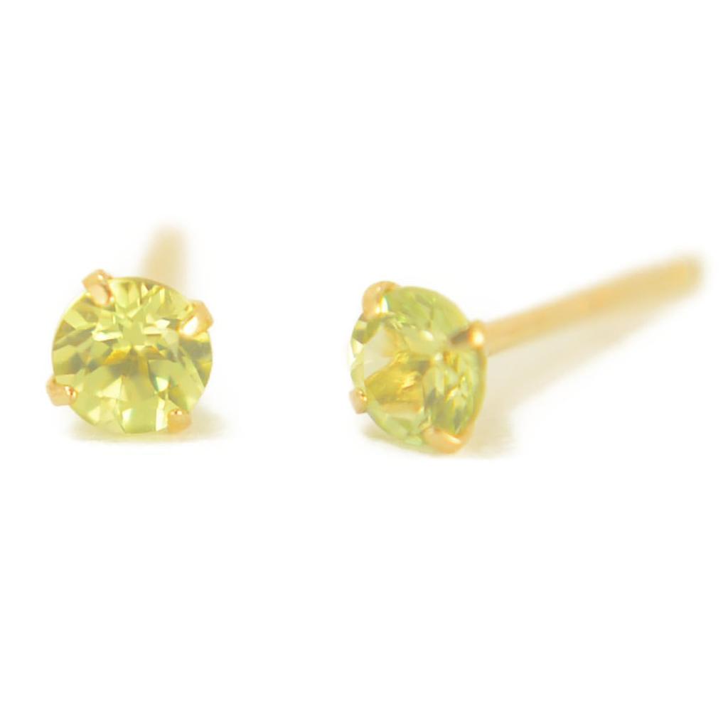 K18 Natural Peridot Earrings [Sold as a pair for both ears] Peridot Earrings Yellow Gold Earrings K18 k18 K18YG k18yg 18k yokomountain