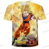 Аниме Dragon Ball Сон Гоку Футболка 3D Печать Мужская одежда Летняя Одежда для девочек Топ женский Футболка Девочка Унисекс Детская одежда