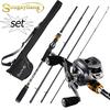 Fishing Rod Reel and Bag Travel Fishing Poles 11+1 BB Baitcasting Reel Freshwater Bass Carp Fishing
