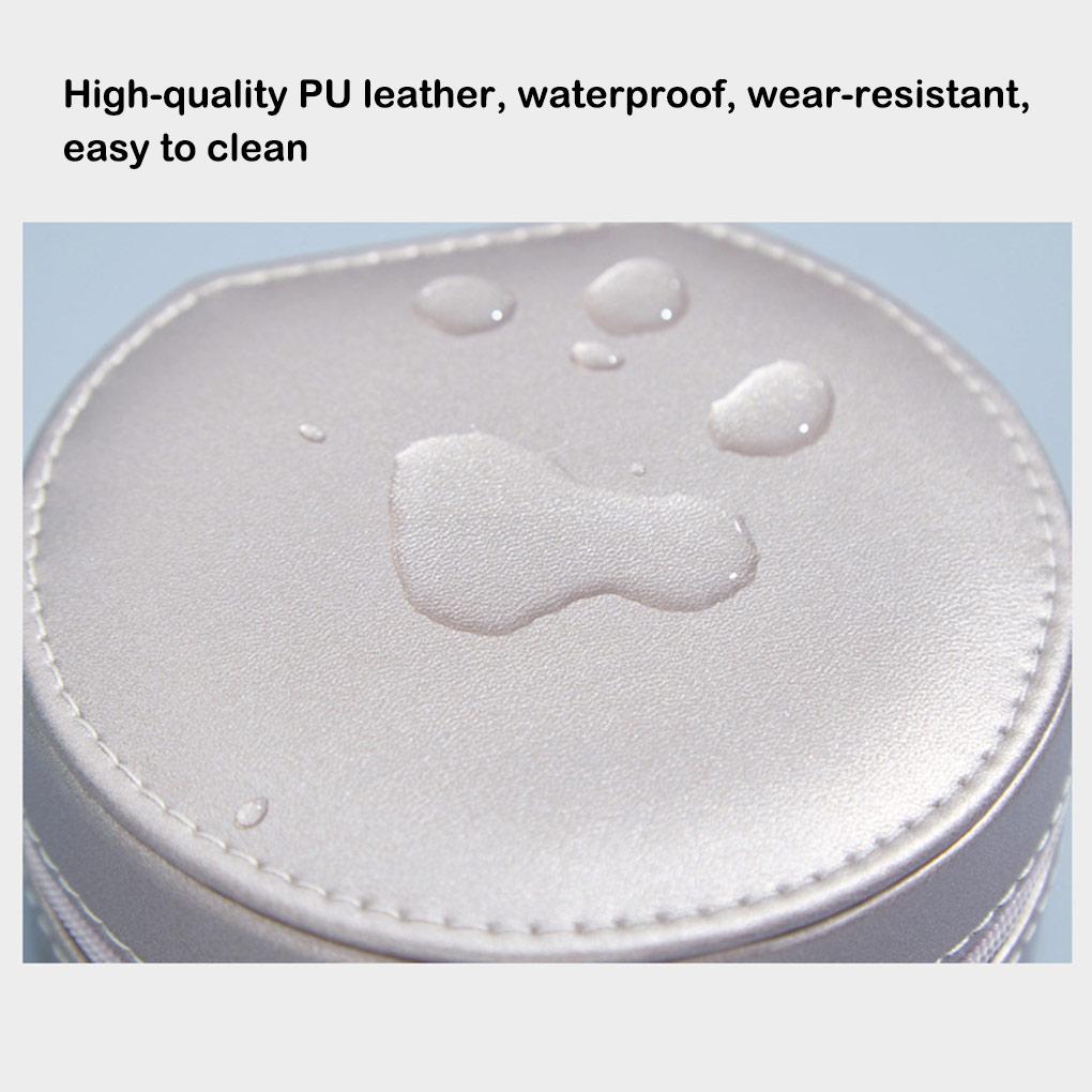 PU Jewelry Box with Mirror Necklace Ring Holder Earrings Ear Studs Organizer Gift Packaging Case Travel Business