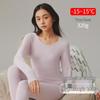 Women's Thickened Fleece Lined Slim Fit Round Neck Warm Underwear Set for Autumn and Winter