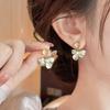 Dripping Oil Flower Pearl Earrings Temperament Versatile Stud Earrings Exquisite Niche High-end Earrings Women