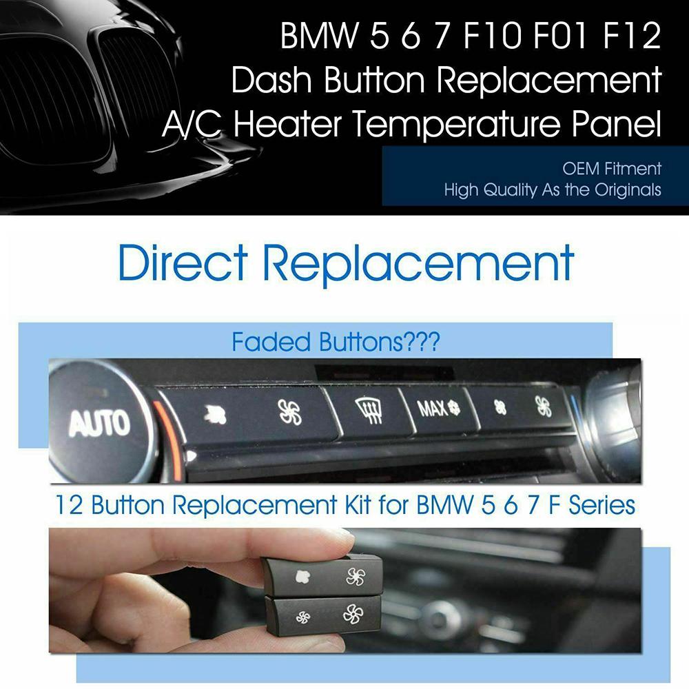 12-кнопочные колпачки клавиш для замены переключателя AC Heater на BMW 5 6 7 F10 F01 F12 61319313923
