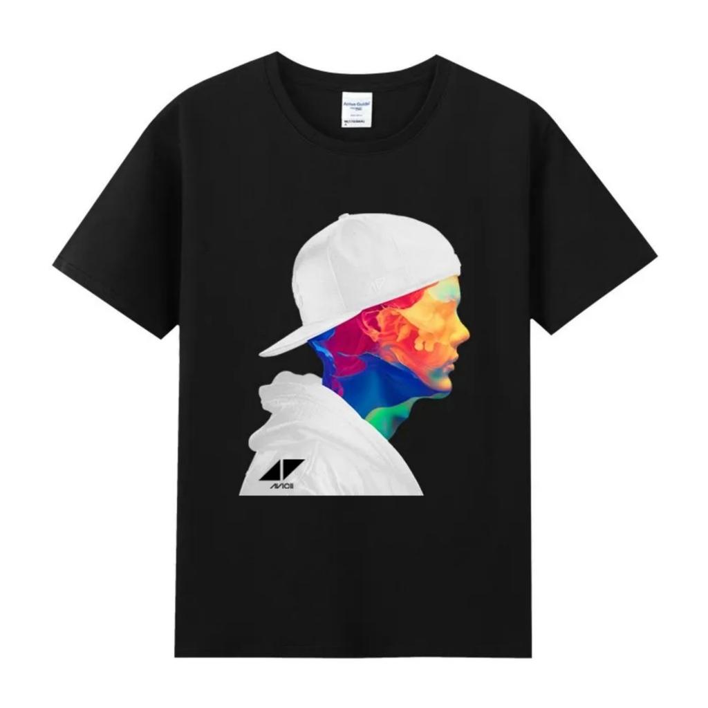 Футболка с принтом Avicii Мужская Летняя Повседневная Модный тренд Короткий рукав Свободная и удобная Чистый хлопок Мужская и Женская