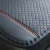 Black PU Leather Car Armrest Cushion Cover Center Console Box Pad Trim Red Line