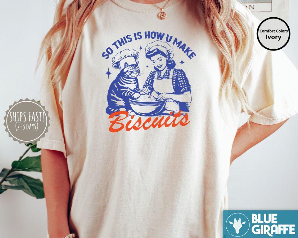 Cat Biscuits Tshirt, Funny Cat Shirts, Shirt, Trendy Vintage Retro Tshirt Classic T-shirt