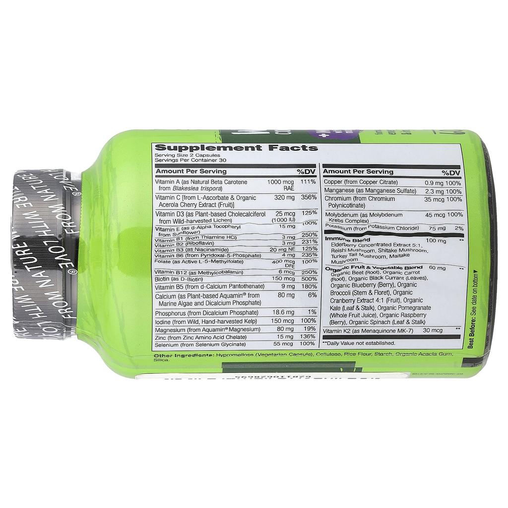 Whole Food Complete Multivitamin + Immunity Blend, 60 Veggie Caps