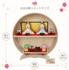 Osaka Choseido Snoopy Hina Dolls Compact Mini Hina Doll Set with Name Engraving and Wooden Plaque Ceramic Mini Snoopy Hina Doll Wooden Round Stand -