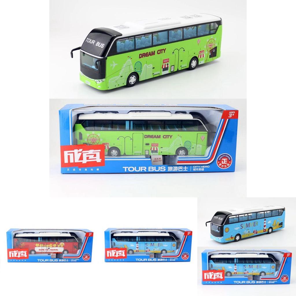 Alloy City Sightseeing Bus Model With Sound Light For Collectors And Kids