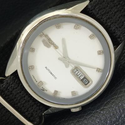 Б/У винтажные мужские часы SEIKO 5 AUTOMATIC 6119C из Японии с белым циферблатом a433810-2