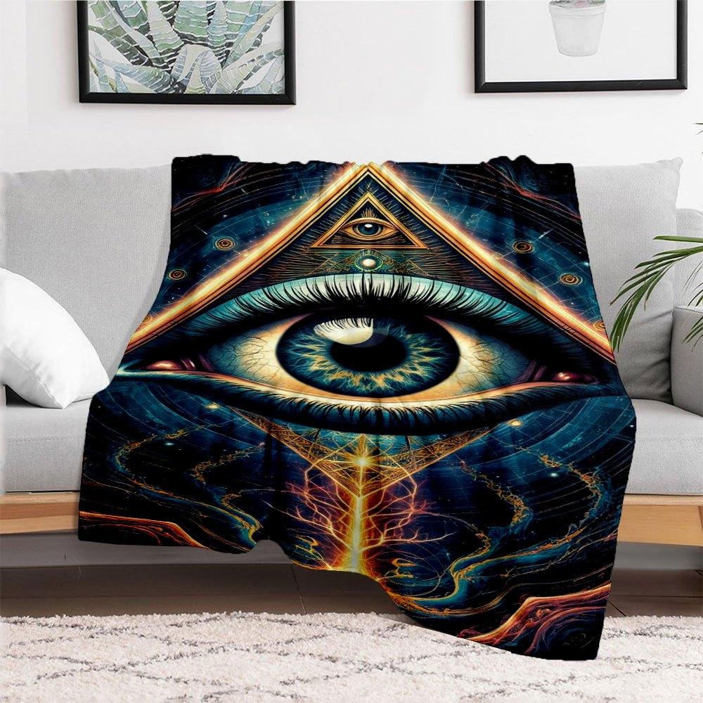 "Enchanted Eye of Providence Wall Art Print"Blanket Flannel Throw Blanket for Sofa, Bed, Travel, Camping, Office, Couch, Chair, And Bed Gift