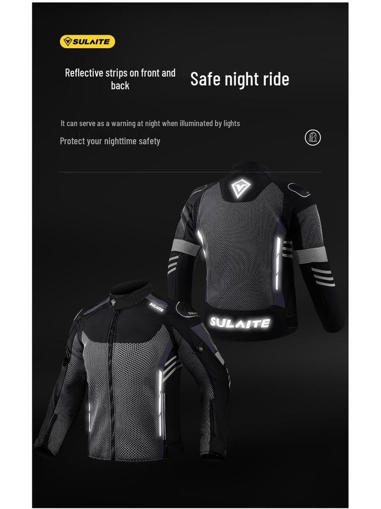 SULAITE Men's Four Seasons Anti-Fall Racing & Off-Road Breathable Motorcycle Suit