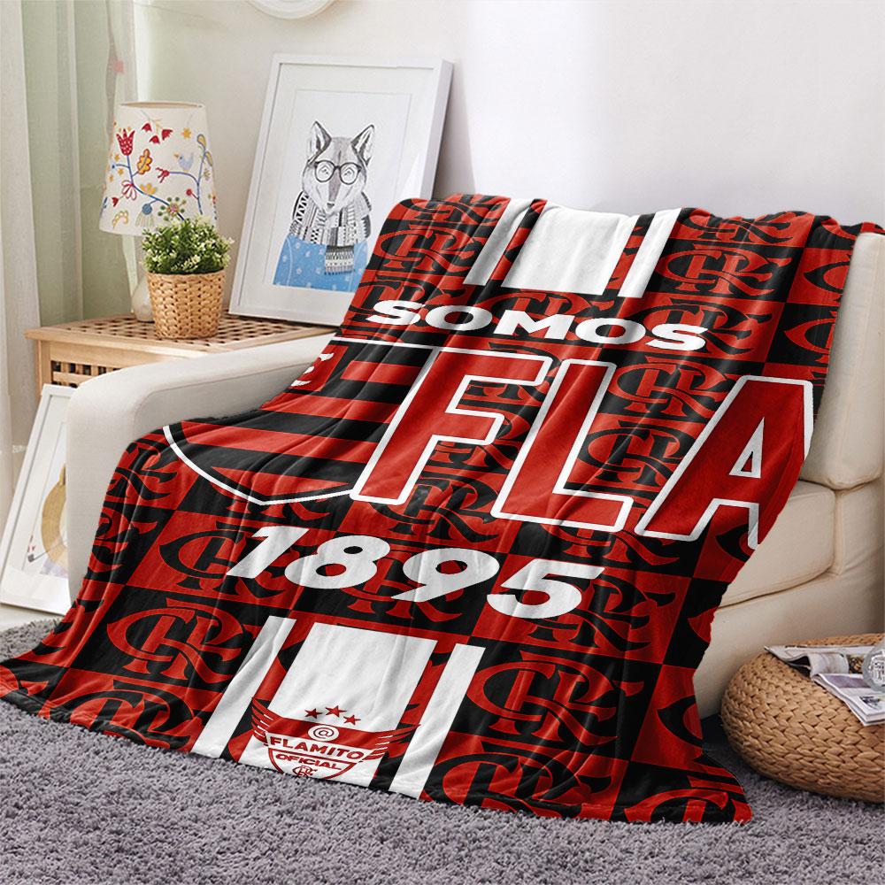 1PC Clube de Regatas do Flamengo Patterned Flannel Blanket Suitable For All Seasons for Home Decor Warmth and Comfort Gifts Holiday Present