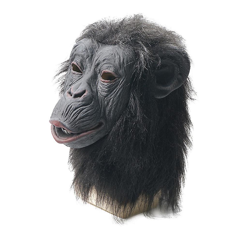 Halloween Monkey Cosplay Mask Full Coverage Latex Head Cover for Adult