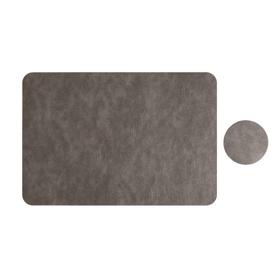 Yousheng Faux Leather Placemat Coaster Dining Table Heat Insulation Pad Dual Side Waterproof Placemat for Kitchen Countertops Dining Tables