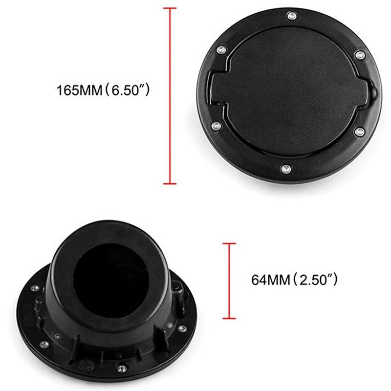 1PCS Gas Tank Cover  Black Fuel Filler Door Cover Gas Tank Cap 2/4 Door For  Jeep Wrangler