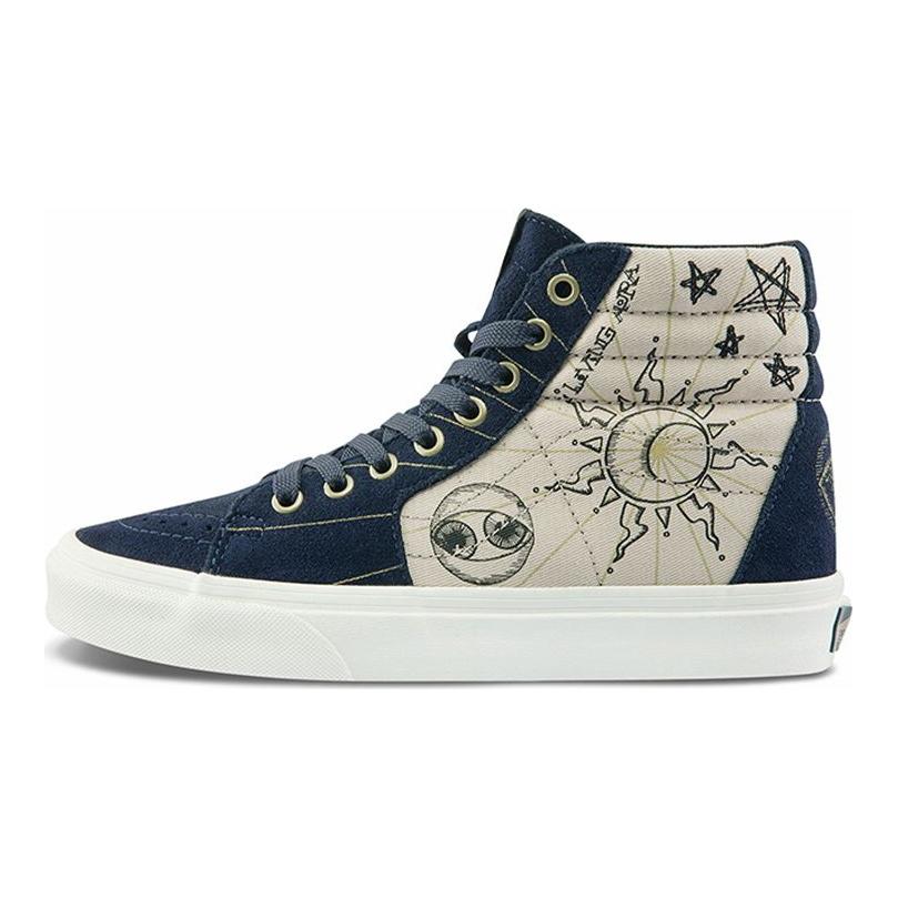 Vans Sk8 Подсолнух Высокие кеды для скейтбординга Унисекс Кроссовки Белый Оранжевый VN0A32QG4UA