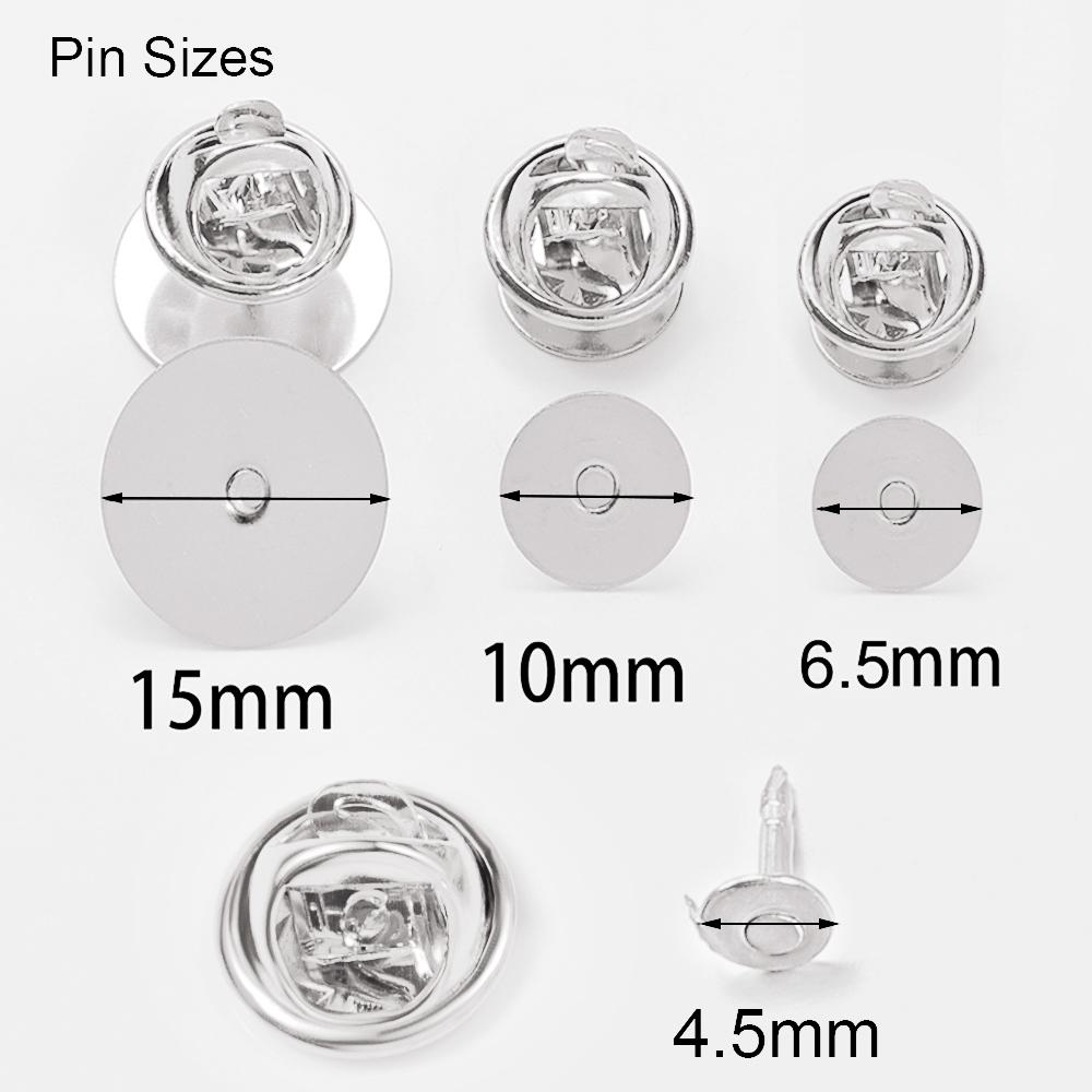 50Sets Pins Caps Button Butterfly Clasp Pin Back Squeeze Badge Holder Brooch Clutch Nail Tie Stoppers for DIY Jewelry Findings