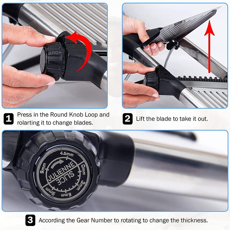 Регулируемая терка-мандолина из нержавеющей стали, овощерезка, измельчитель, резак для картофеля, помидоров, лука, моркови