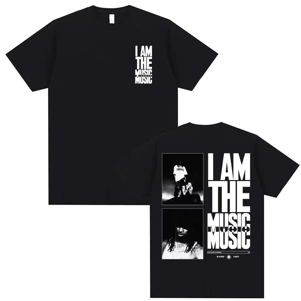 Playboi Carti I AM MUSIC Album Cover T Shirt Men Clothing Harajuku Hip Hop Street T Shirt Male Springsummer pure Cotton Tshirt