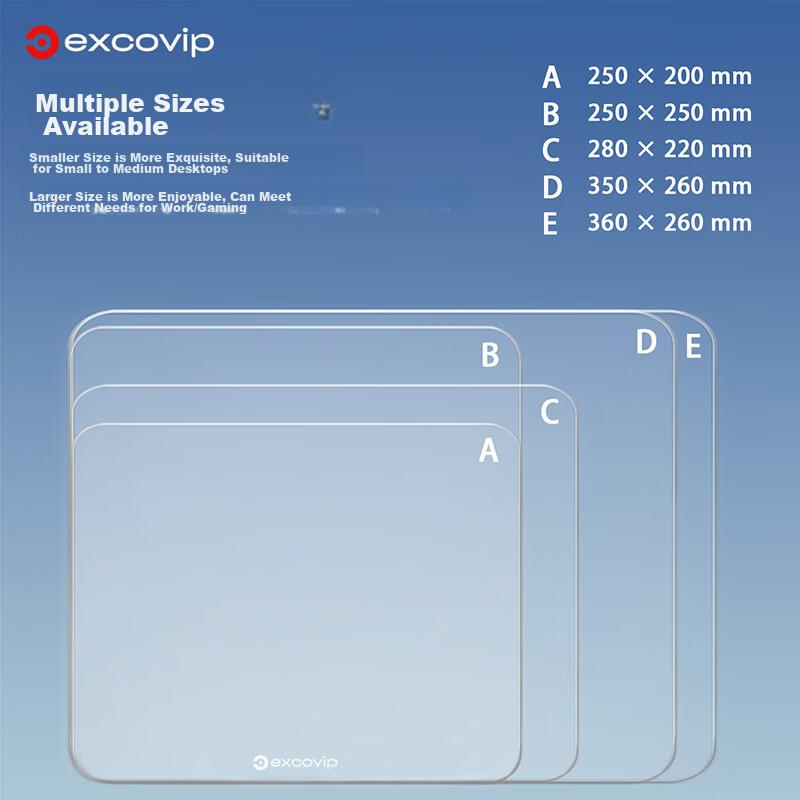 EXCO Large Photovoltaic Glass Mouse Pad, Jingziben Laptop Office Supplies, Dong Computer Portable Large Size FPS Smooth Hard Durable Transparent 0090
