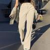 Womens Trendy Casual Streetwear Baggy Cargo Pants With Pockets Wide Leg Trousers Loose Overalls Long Pants