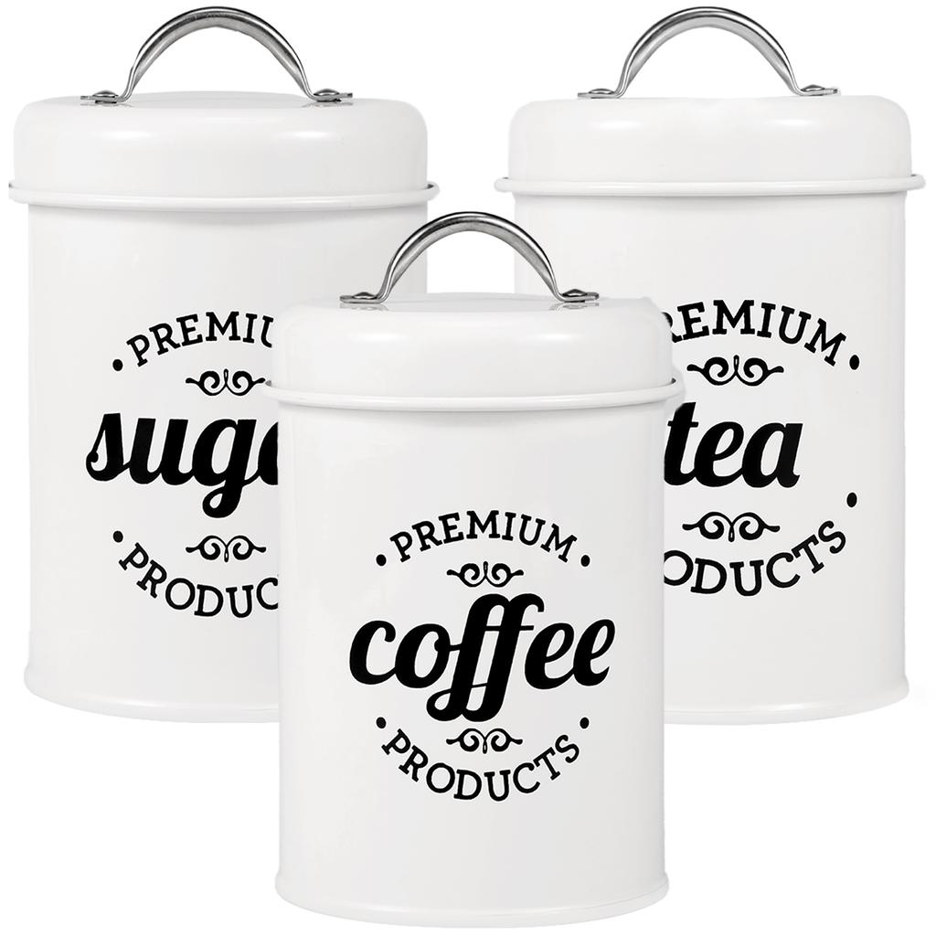 3 шт. 1 л контейнеры для хранения кофейных зерен, чай, сахар, вакуумные банки, канистры, металлическая кухонная банка для сливок, декоративная крышка