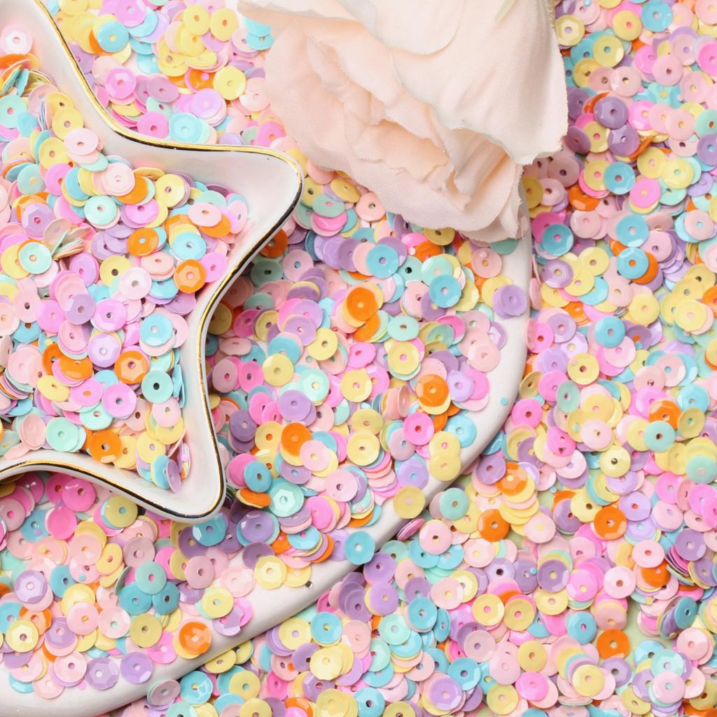 80 г ПВХ вогнутого типа с блестками, креативный фантомный цвет, сделай сам, декоративный материал, круглый чехол для телефона, ювелирные аксессуары со средним отверстием, чашка для воды