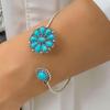 Европейский/американский трансграничный богемный ретро этнический стиль имитация бирюзы браслет для женщин ювелирные изделия персонализированный цветочный браслет