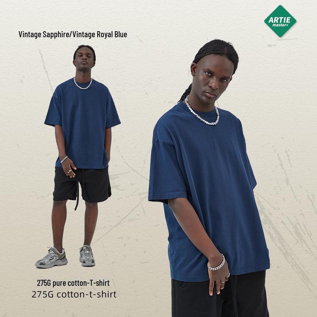 ARTIE Men's 2025 Heavy Washed Distressed Pure Cotton Loose T-shirt