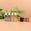 4pcs/set Refillable Golden Essential Oil Roller Bottle Perfume Bottle Glass Roll-On Essential Oil Bottle Cosmetics Container