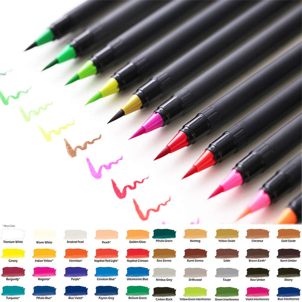 20 цветов акварельные кисти маркеры ручки набор с растушевкой водяной ручки, рисование краской каллиграфия искусство