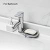 Bathroom silicone soap dish, shower soap holder with drain tray, kitchen sink waterfall soap tray, 2-piece set
