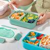 Ланч-бокс на 1350 мл с вилкой, ложкой, 5 отсеками, коробка для соуса, микроволновая печь, безопасный для пищевых продуктов, школьники, контейнер для еды Bento, кухонные принадлежности