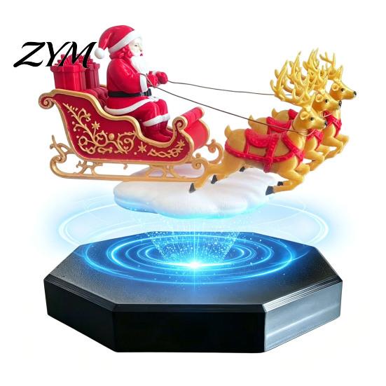 Novelty Christmas Present for Friends Floating Santa Sleigh, Flying Sleigh Magnetic Levitation Decorations, Decor Claus Tabletop Ornament Home,
