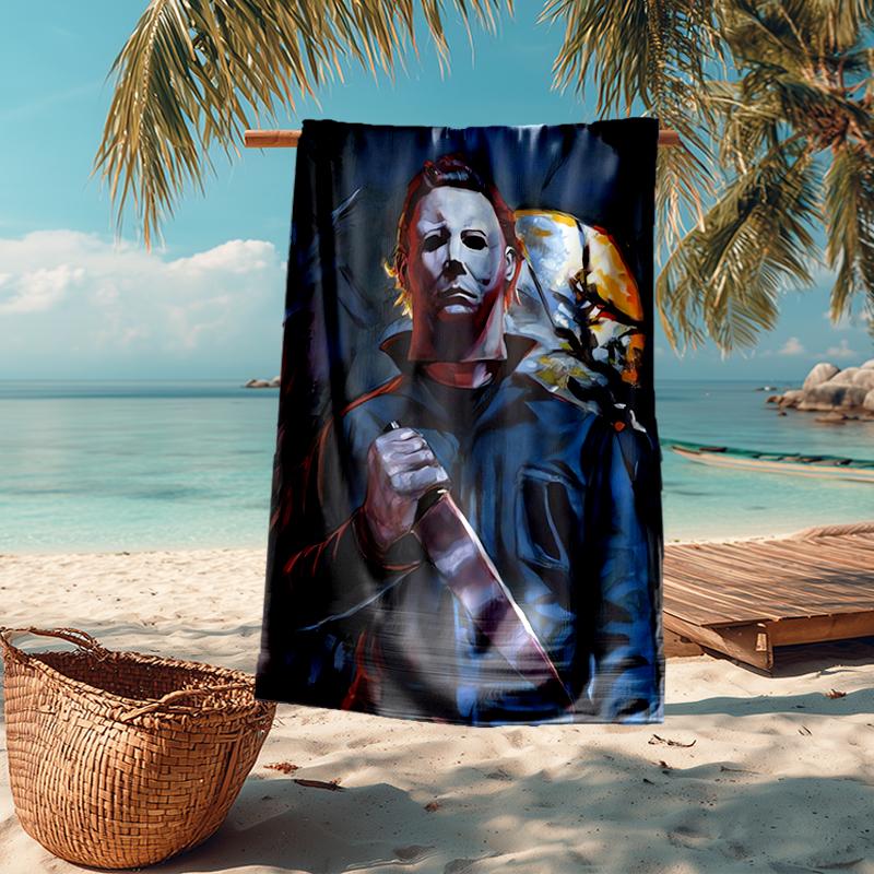 Ultra-Soft Beach Towel with Halloween horror Theme,Ideal for Pool - Camping, Diving - Perfect Travel Essential, Vibrant Beach Towel.