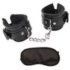 SM Restraints, Black Eye Mask, Handcuffs, Adult Handcuffs, Blindfold, Adult Toys, SM Cosplay, Adjustable Restraint Bracelet, Unisex (Set of 2)