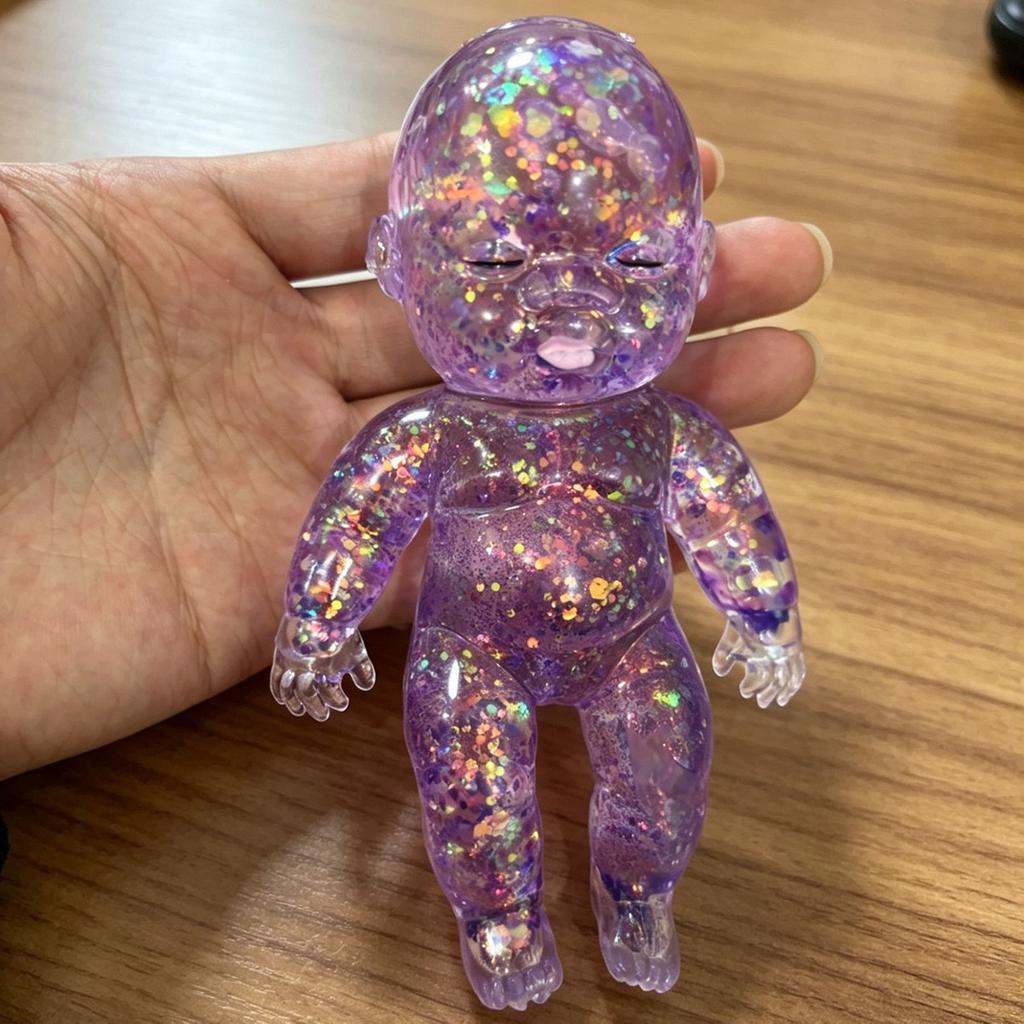 Stress Anxiety Relief 1pc Glitter Silicone Baby Squeeze Toys Slow Rebound Fidget Toys Soft Satisfying Sensory Toys For Kids