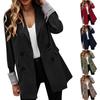 Women's Fashion  And Winter Long-Sleeved Solid Color Lapel Button Slim Jacket