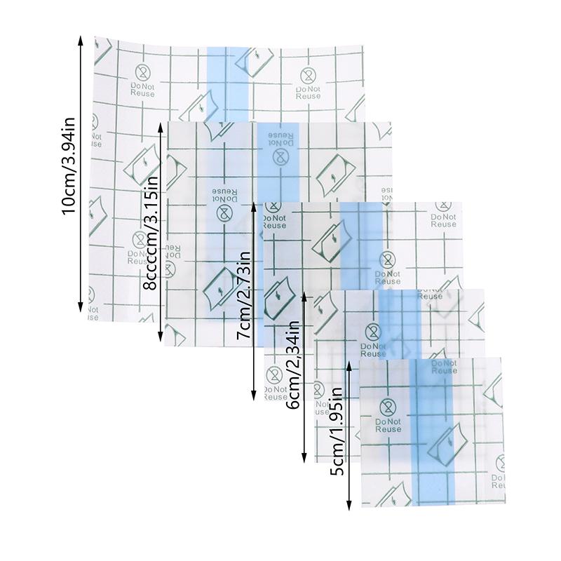 100 шт. Медицинская адгезивная водонепроницаемая лента Прозрачная лента ПУ Гипоаллергенная Лекарственная повязка для ран Фиксирующая лента