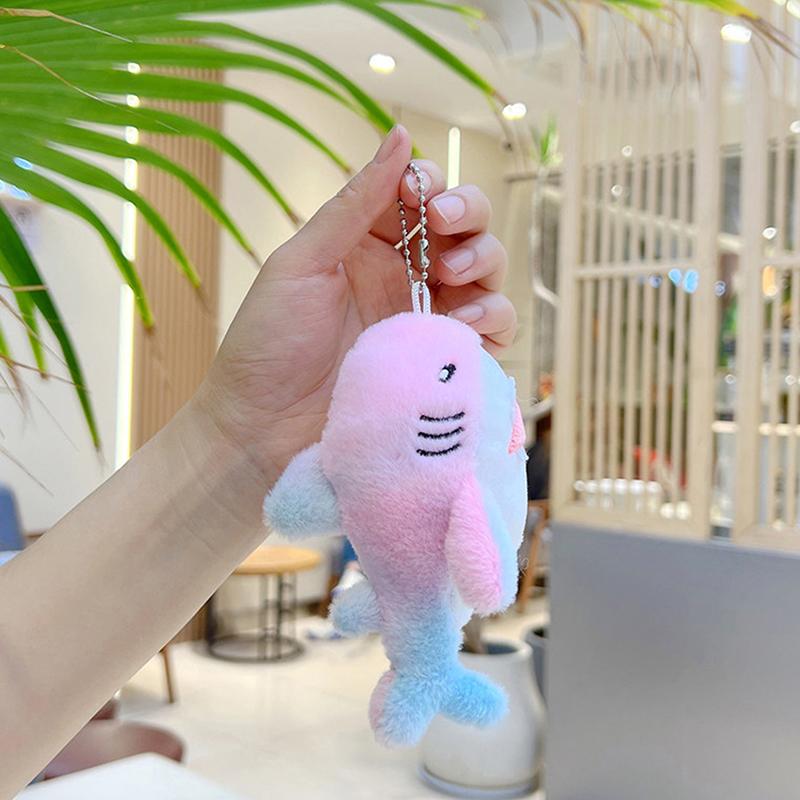  Подвеска в виде радужной акулы, плюшевая игрушка, милые красочные глубоководные сказочные существа, красивая сумка, классный декоративный брелок, подарок на день рождения
