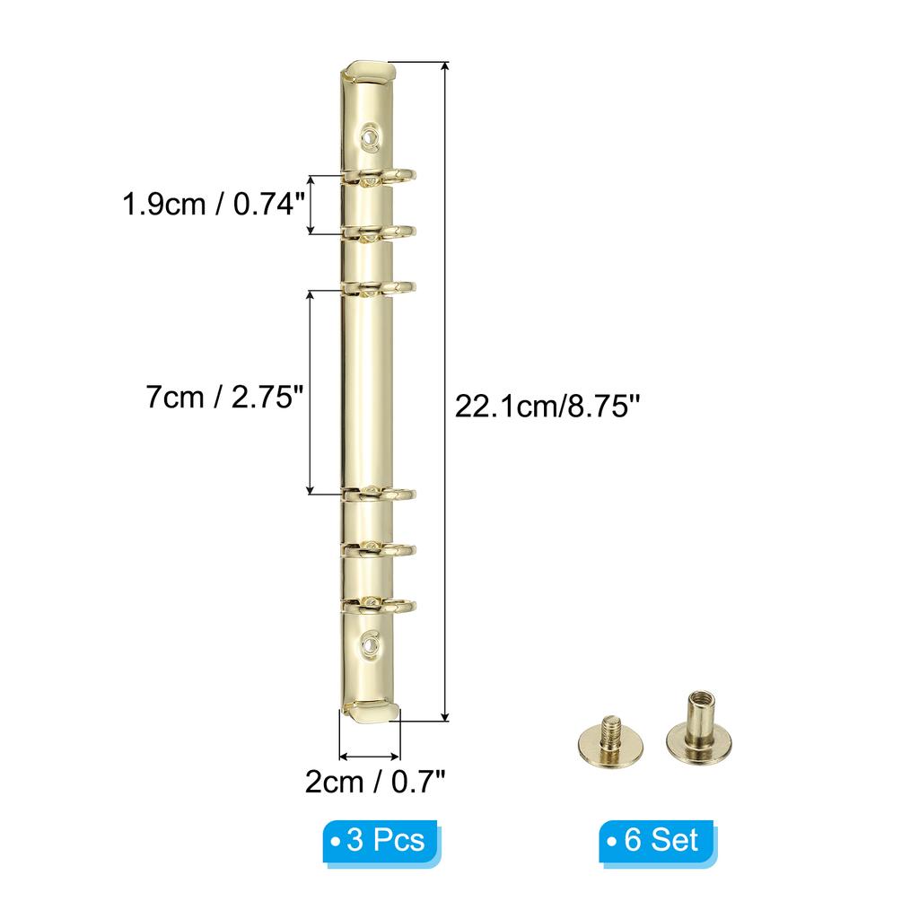 1-6Set A5 A6 6Hole Ring Binder Mechanisms Binder Spines for Binder Planners Notebook Metal Binder Ring Buckle Notebook Accessory