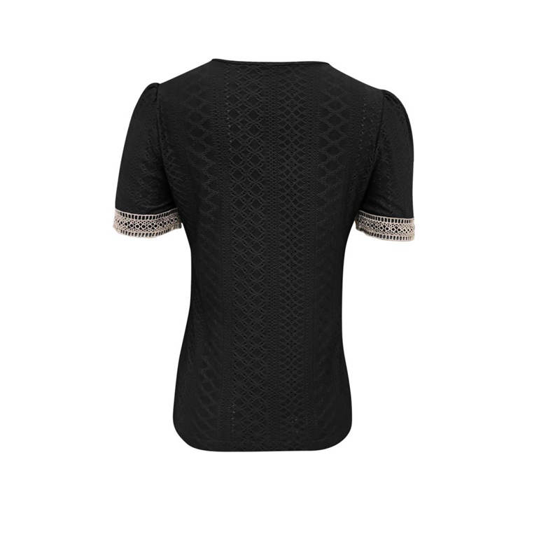 Женская вставка, весенне-летняя темпераментная пригородная рубашка, однотонные блузки с v-образным вырезом и короткими рукавами