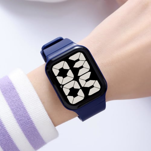 Zolohoni Men's Waterproof Digital Watch with Oversized Numerals, Blue, with Strap, for Seniors and Senior Women