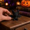 Crochet-Style Mini Knitted Texture Bat Figurine Gothic Dark-Style Bat Statue  Halloween Party
