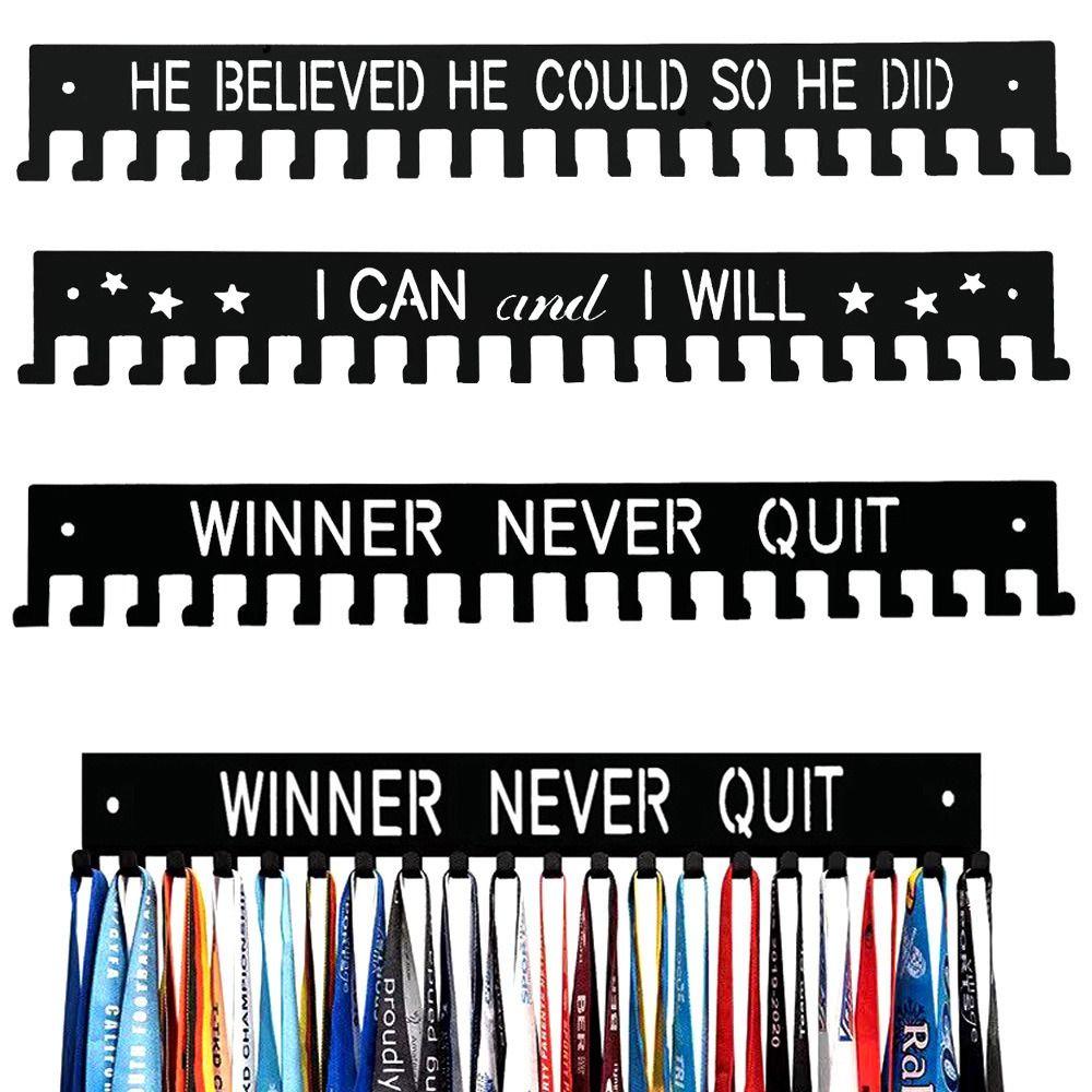Inspirational Words Medal Display Rack Easy to Install Award Holder Karate Competitions