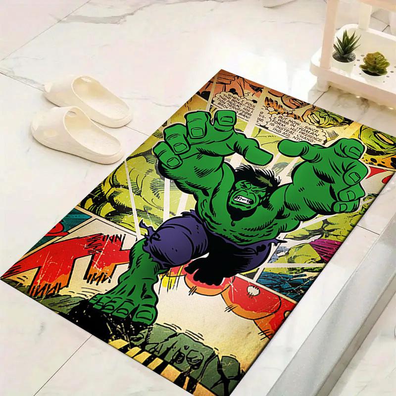 1 шт. Коврик для пола Marvel Мстители Супергерои, Нескользящий коврик, Дизайн с персонажами мультфильмов, Мягкий велюр, Декор для комнаты, Моющийся