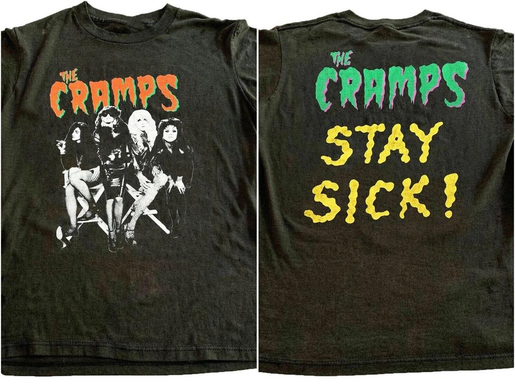 The Cramps Stay Sick 90s Double Sided Punk Rock T-Shirt Black S-5XL